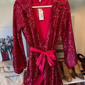 NWT express Olivia Culpo Hot Pink Sequined Party dress